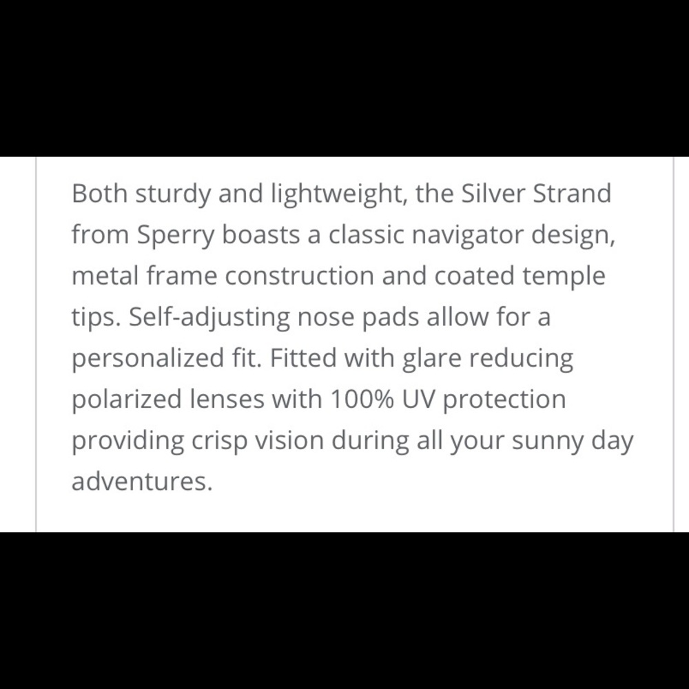 HP #243🎉🎉🎉🎉 NWT Top Sider- silver Strand Sperry sunglasses men - Picture 5 of 9